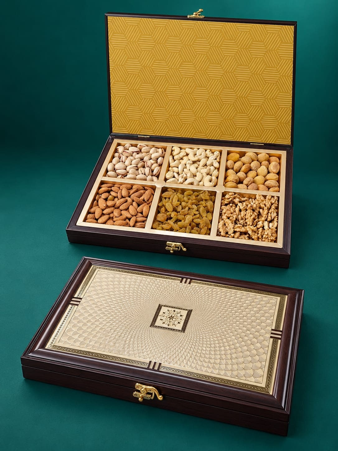 Wooden 6 Dry Fruit Gift Box (695g)